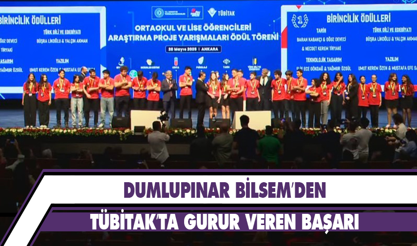 Dumlupınar BİLSEM’den TÜBİTAK’ta gurur veren başarı