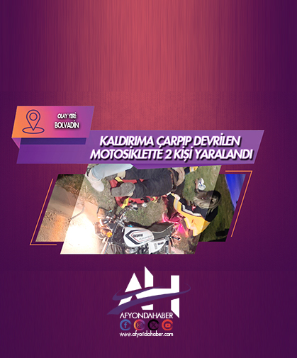 Kaldırıma çarpıp devrilen motosiklette 2 kişi yaralandı